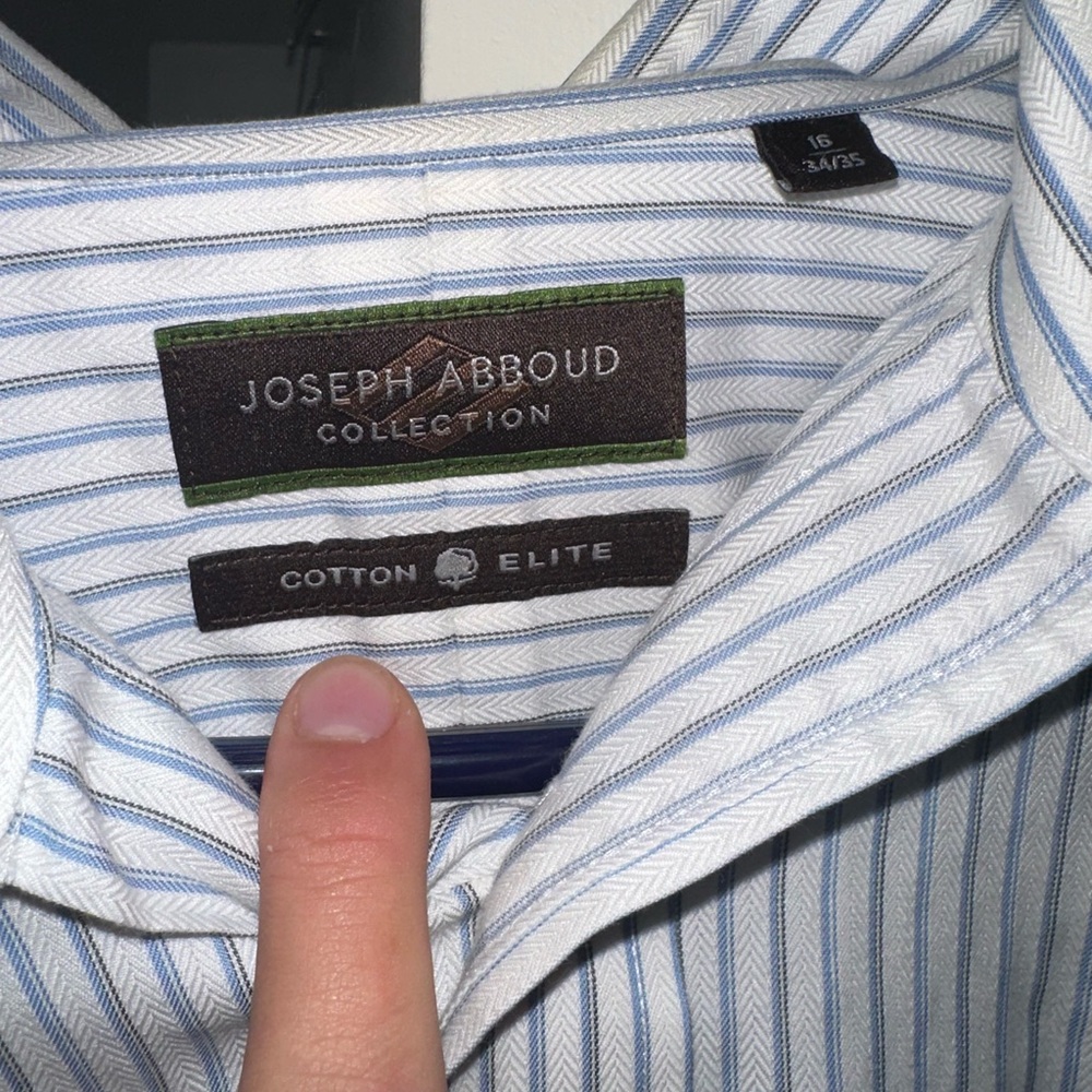 Joseph Abboud Light Blue and White Herringbone Shirt